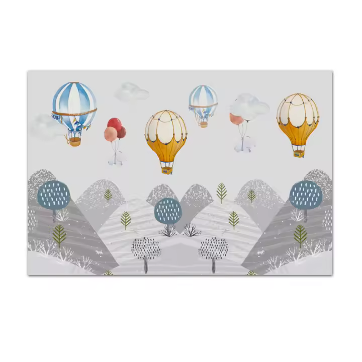 Papel Tapiz de Vinilo Moderno Personalizado para Despegar y Pegar para Sala de Estar, Panel de Decoración para el Hogar, Globo de Dibujos Animados, Diseño de Animales, Cubierta de Armario para Dormitorio de Bebé para Guardería. - 1