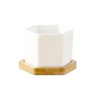 Bandeja de cerámica hexagonal blanca simple europea ETA, contenedor de plantas jugosas, bonsai pequeño ETA - details 13