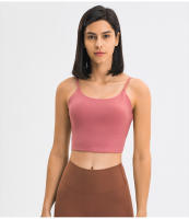 SHINBENE-Top corto de entrenamiento para mujer, sostén deportivo de nailon suave, acolchado, a prueba de sudor, con sujetador incorporado - details 14