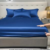 Sábana de Satén Moderna de Color Sólido Funda de Cama de Seda de Hielo para Dormitorio - details 3