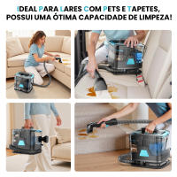Limpiador de alfombras portátil C8 de 400W y 20KPa para manchas en alfombras, coches, sofás y pelo de mascotas, máquina de limpieza de tapicería con función de pulverización y succión. - details 2