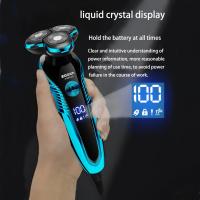 Afeitadora eléctrica 3D multifuncional con pantalla Digital inteligente, máquina de afeitar lavable de cuerpo completo para hombres - details 0