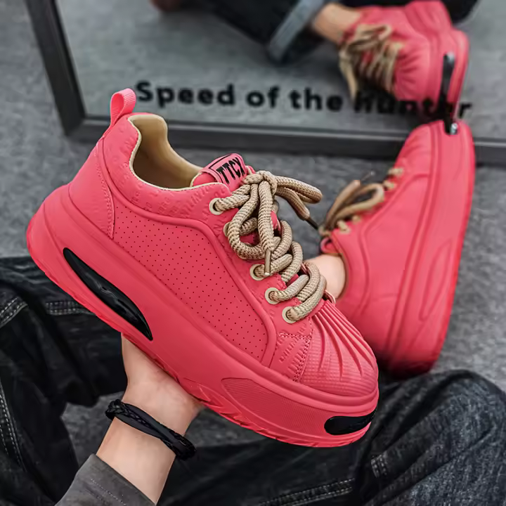 Papá zapatos versátiles casual zapatos deportivos Guochao hombres 2025 nuevos hombres de suela gruesa superficie de cuero aumentando zapatos blancos. - 1