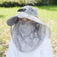 Pantalla Digital, ventilador Solar, visera, sombrero, protección del cuello, malla transpirable, sombrero para recoger té para mujer, carga Solar/USB, 3 modos - details 12