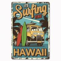 Cartel de fiesta en la playa Vintage, carteles de hojalata, surfear, California, Hawaii, placa de Metal, decoración de pared del hogar, decoración de la habitación - details 18