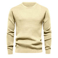Suéter de punto para hombre, camiseta informal de manga larga con cuello redondo y ajuste holgado - details 21