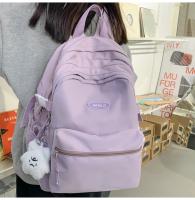 Nueva Mochila Sencilla para Estudiantes Universitarios Mochila de Color Sólido para Hombres y Mujeres - details 18