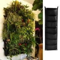 7 bolsas verticales, colgante de pared de tela de fieltro, ETA de jardín al aire libre, contenedor para plantar flores y verduras - details 7
