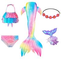 Cola para niños y niñas, disfraz de sirenita, ropa de playa y piscina, traje de baño - details 5