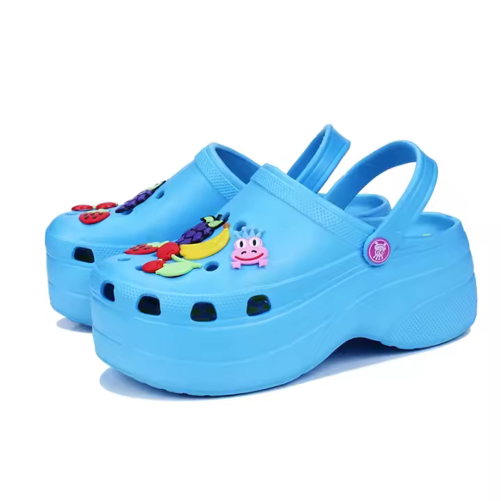 Sandalias clásicas para mujer, zuecos de jardín, zapatos de playa informales, color azul, para el hogar - 1