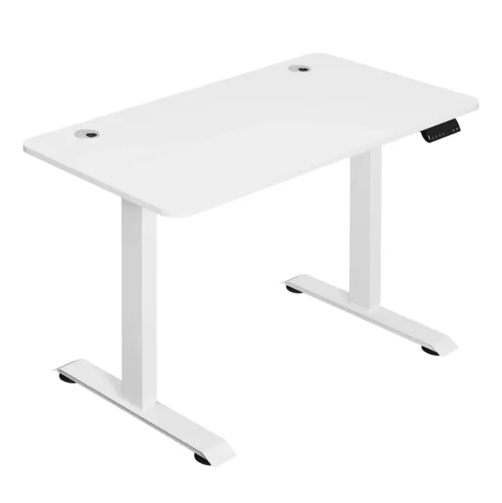 Mesa de juegos de pie de acero eléctrica, escritorio de oficina para ordenador ajustable en altura con 4 teclados de memoria para el hogar - 1