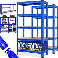 2X Estanterías Almacenaje Metálicas Cargas Pesadas 1750Kg 180x90x40cm Más Altas Rojas - details 24
