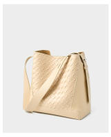 Bolso de hombro de cuero tejido a mano de gran capacidad a la moda bandolera bandolera bandolera para mujer - details 33
