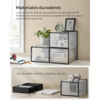 Cajas de Zapatos de Plástico Juego de 18 Organizadores Plegable, Apilable, Transparente, Blanco - details 26