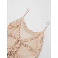 ZOCI- Top corto de verano para mujer, Top informal sin mangas con volantes y diseño plegable, camisola atada de longitud corta - details 2