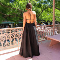 Sentido del diseño de verano para mujer de vacaciones en la playa, vestido de playa con tirantes sin espalda, vestido camisola de estilo francés - details 5