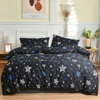 Súper King Seda de Cama con Estampado de Mármol Negro Funda de Edredón Simple Estilo Muebles de Dormitorio Conjunto de Ropa de Cama 220x240 - details 0