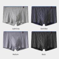 4 Uds Boxer Shorts ropa interior para hombre bragas sexis Boxers de algodón calzoncillos a rayas pantalones cortos masculinos lencería convexa en U de talla grande 2XL-6XL - details 14