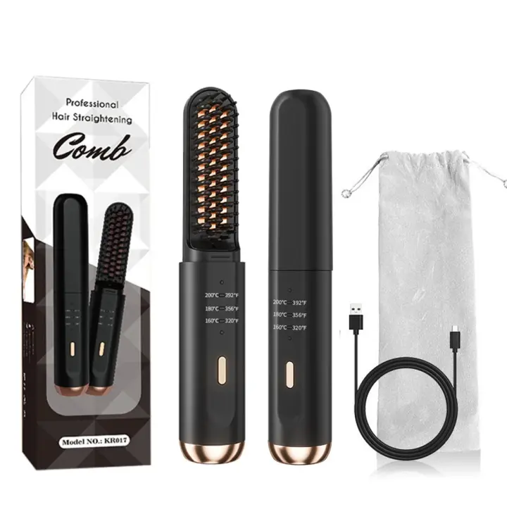 Mini Alisador de Barba Inalámbrico Portátil Cepillo de Pelo Eléctrico para Hombres y Mujeres - 1