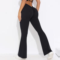 Hamidou-pantalones acampanados de Yoga para mujer, Leggings para Fitness, pantalones de cintura alta para levantar el trasero, pantalones de secado rápido para ciclismo y Fitness - details 8
