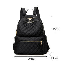 Mochila Oxford con múltiples bolsillos para mujer, bolso escolar de gran capacidad, impermeable, de viaje de negocios, informal, deportivo - details 22