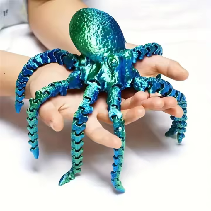 Estatuilla de pulpo impresa en 3D de 27CM con articulaciones flexibles para decoración de escritorio de oficina en casa, adorno de mesa de animales en el océano, juguete de regalo Ideal - 1