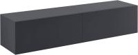 Mueble de TV de pared Evaton de 140 x 33 x 30 cm, mesa de centro flotante, consola de pared blanca de alto brillo. - details 21