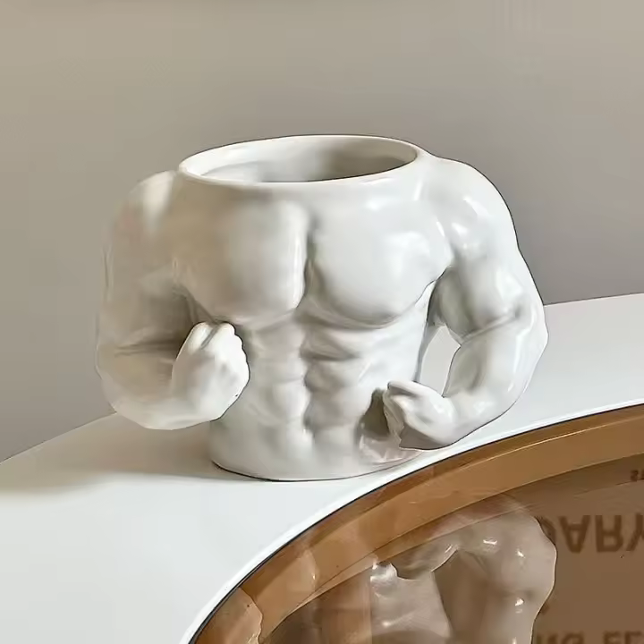 Tazas Pectorales de cerámica creativas Desayuno en casa Taza de café con leche Tazas de agua Entrenador de gimnasio para niños UP YOU Tazas de regalo divertidas Regalo de vacaciones - 1