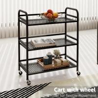 Carrito Cocina,Carro Auxiliar de Metálicos de 3 Niveles Cocina o Multiuso con Ruedas,para el hogar,60×30×75cm,Blanco - details 12
