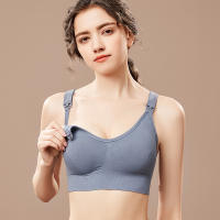 Sujetador de lactancia para madre, Bralette posparto sin costuras, azul, M - details 4