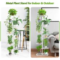 Estante de Almacenamiento para Plantas Metal Negro, Herramientas de Jardín y Guantes, 141 cm, Para Interior y Exterior, Escaleras para Plantas, para Balcón - details 51