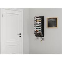 Soporte de Metal A4 con 8 Compartimentos Revistero Organizador de Pared para Oficina con 5 Ganchos - details 32