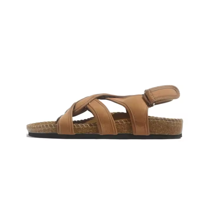 Sandalias Planas de Verano 2025 para Mujer Plataforma de Velcro Estilo Romano Cruzado - 1