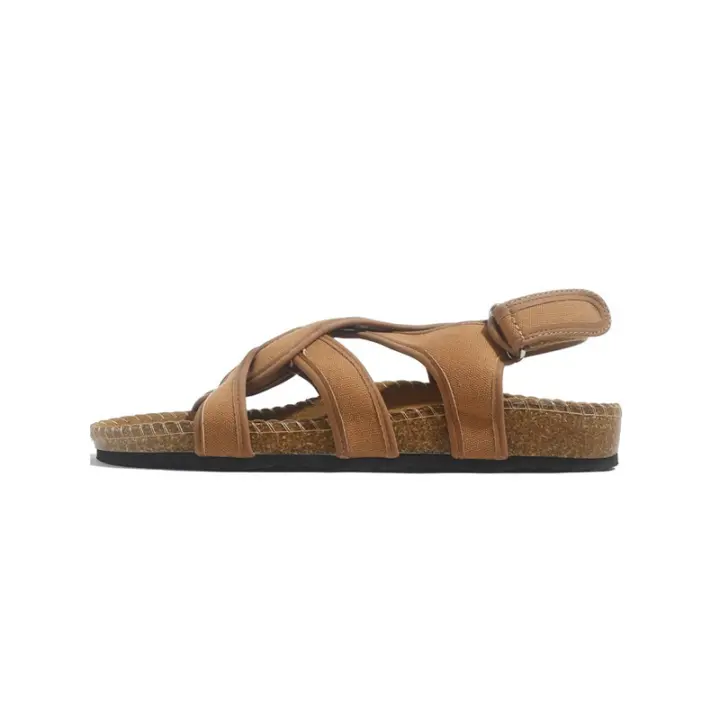 Sandalias Planas de Verano 2025 para Mujer Plataforma de Velcro Estilo Romano Cruzado - 1