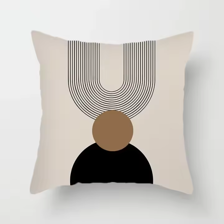 Funda de cojín creativa con patrón abstracto, cubierta de almohada de poliéster para decoración del hogar, sofá, 45x45cm - 1