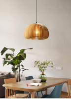 TOMAXIN Lámpara colgante de techo de madera para restaurante, dormitorio en forma de calabaza, estudio, bar, cafetería, retro - details 5
