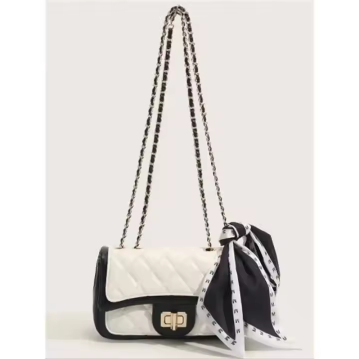 Mochila de lujo de alta calidad para mujer, bolso cruzado con cadena con textura de nicho blanco de alta calidad, nueva moda 2023 - 1