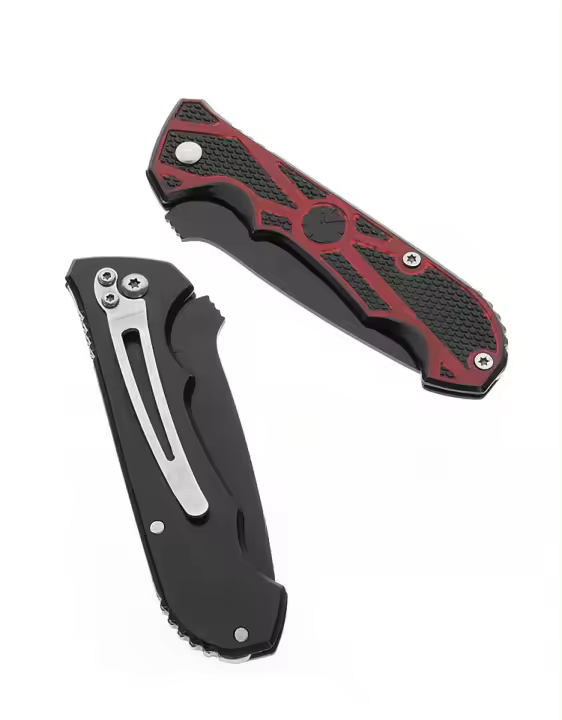Navaja Plegable Cuchillo Multiusos para Camping y Picnic Hojas de Acero Inoxidable Negro Cubiertas - 1