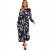 2024 mujeres Maxi vestido Casual de manga larga de cintura alta playa Mujer vestidos de gasa vestidos florales Mujer nuevo - details 27