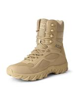 Zapatos de combate de desierto transpirables de cuero de alta calidad para hombre, botas de senderismo antideslizantes hasta el tobillo - details 5