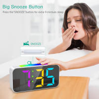 ORIA-reloj despertador Digital con luz nocturna para el hogar y la Oficina, relojes coloridos LED RGB, los mejores regalos - details 6