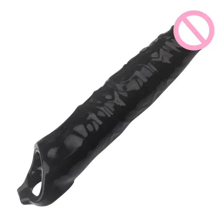 Funda de extensión de pene con anillos para testículos, extensión de puño para hombres, funda suave para extensión, aplicador de agrandamiento de pene elástico seguro para el cuerpo para hombres y parejas - 1