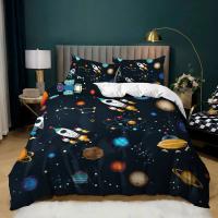Juego de Ropa de Cama Espacial para Niños con Cubierta de Edredón de Estrellas de Universo Azul Tamaño Completo/Queen/King para Niños Niñas Adolescentes - details 8