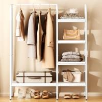 Perchero de pie para ropa con compartimentos de almacenamiento para dormitorio, entrada, percheros de pasillo, estante para ropa o perchero. - details 2