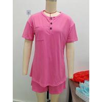 Conjunto de dos piezas versátil e informal de verano, nuevo, de moda, con pantalones cortos de manga corta y color sólido para mujer - details 1