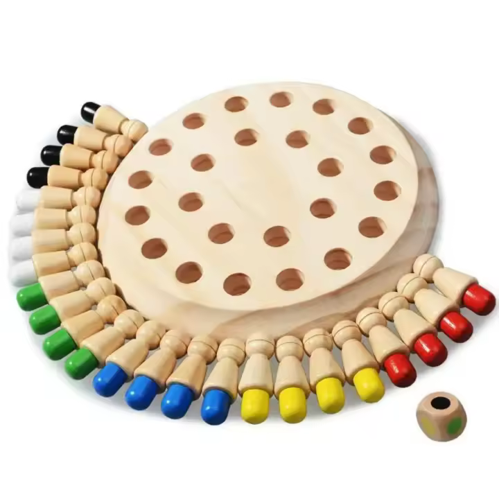Rompecabezas de madera Montessori para niños, juguete educativo de aprendizaje sensorial de Color, palo de memoria - 1