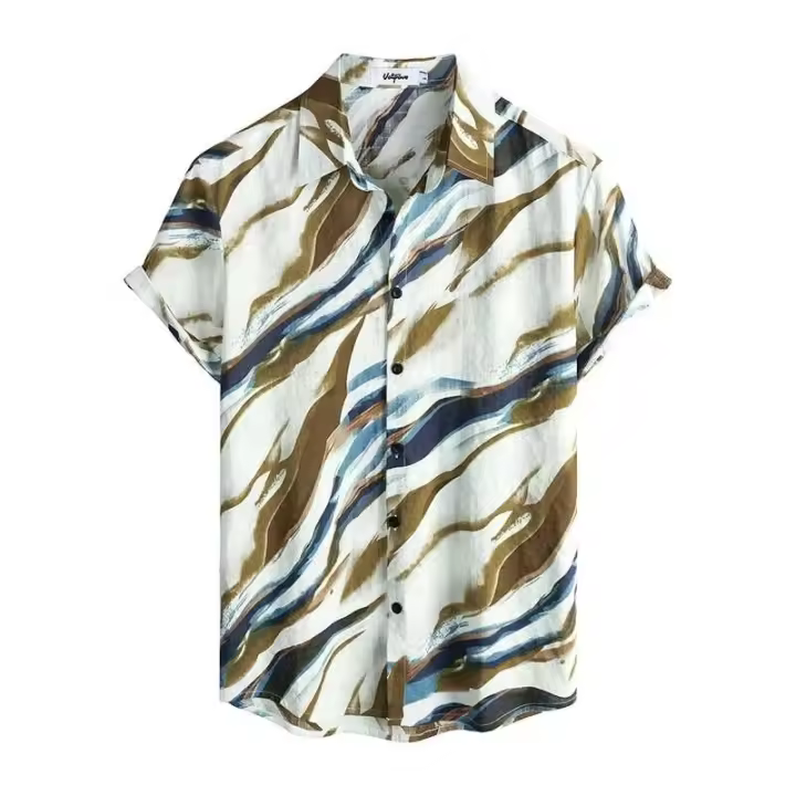 Camisa estampada Trcal Beach 3D, ropa de hombre de gran tamaño, casual, Hawaii, playa, Hawaii Spring Valley, moda de vacaciones - 1