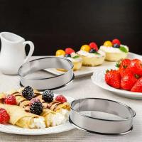 Anillos de tarta para Muffin de acero inoxidable, para hacer alimentos, pastel de frutas, galletas, anillo de tarta doble enrollado, accesorio de cocina de 8/9/10cm, 1 Uds. - details 3