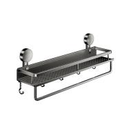 Estante de baño con ventosa de acero al carbono, montaje en pared, estante de almacenamiento para ducha con soporte de carga fuerte, gran capacidad, sin perforación - details 8