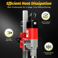 Prensa perforadora de núcleo de diamante de 220V y 3300W, soporte para perforadora de hormigón Ø 165mm para ladrillo, piedra, hormigón armado, roca y materiales ignífugos - details 3